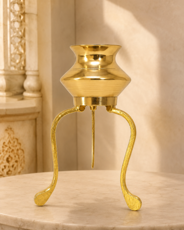 Brass Shivling Abhishek Stand with 70 ML Lota | Jalabhishek Jaldhara Stand for Small Shivling